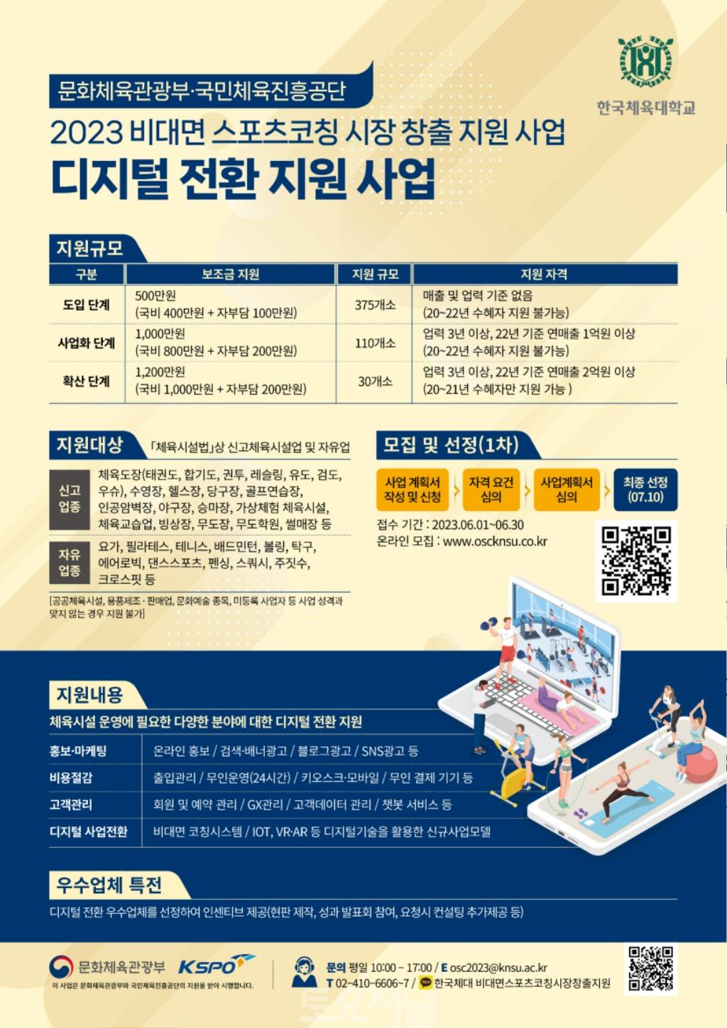 ﻿한국체육대학교,「2023년 비대면 스포츠코칭 시장 창출 지원 사업」참여자 모집2.jpg